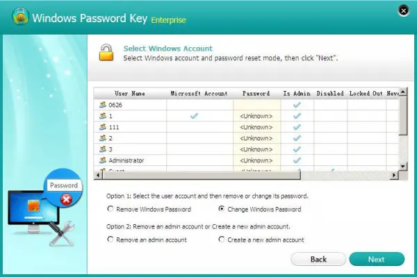 windows password key free