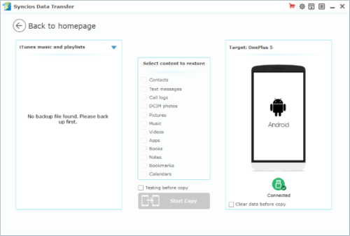 Syncios Data Transfer lets you easily move your data to your new Phone