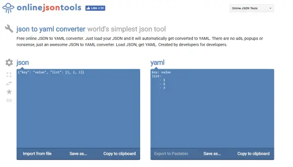 Online JSON Tools_YamlConverter