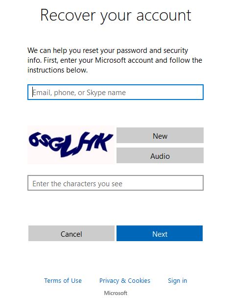 how to change skype password windows 7