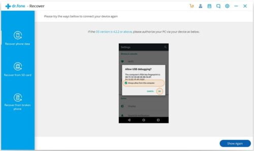 How to recover deleted Text Messages from Android phone using dr.fone – Recover