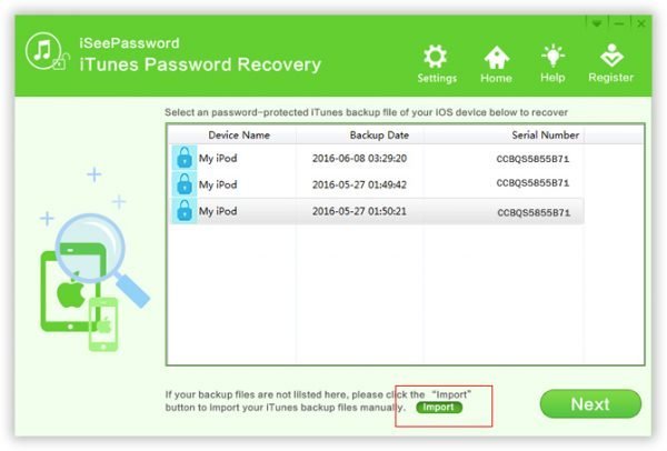 iTunes Backup Password image001