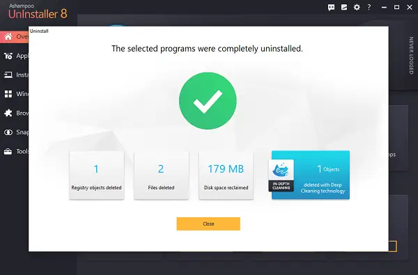 Ashampoo Uninstaller Deep Cleaning
