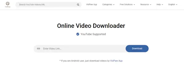 VidPaw online video downloader