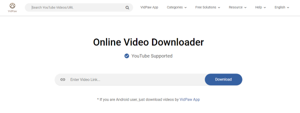 VidPaw online video downloader