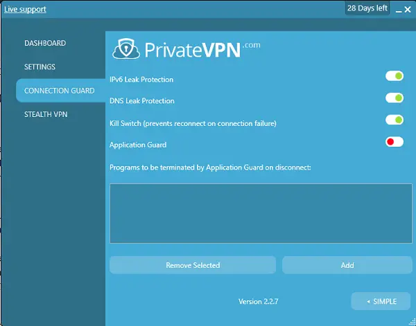 PrivateVPN Connection Guard