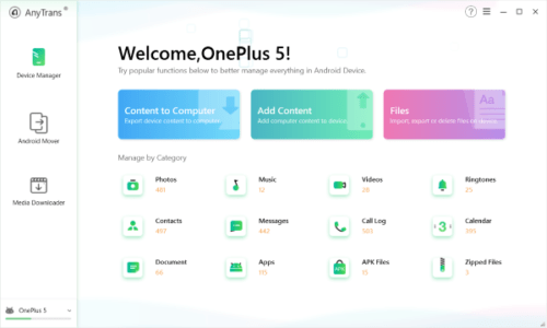 AnyTrans will wirelessly transfer content between Android and Windows
