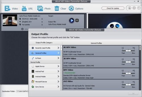 How to Resize and Convert 4K Video to MP4 flawlessly with WinX HD Video Converter Deluxe