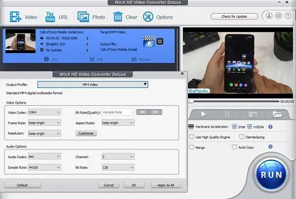 WinX HD Video Converter Deluxe