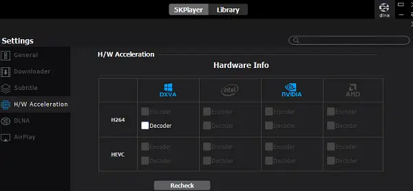 5K Player Hardware acceleration