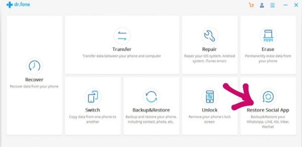 dr.fone - Restore Social App 