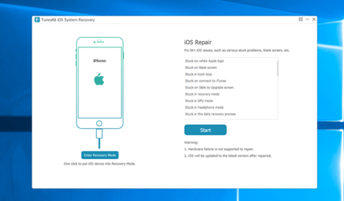 TunesKit iOS System Recovery can recover broken iOS devices