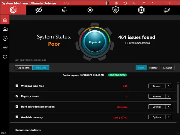 system mechanic ultimate defense support