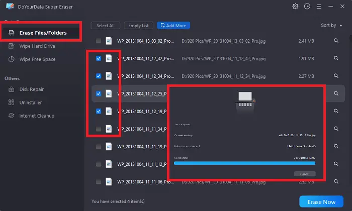 Super Eraser Permanently erase files