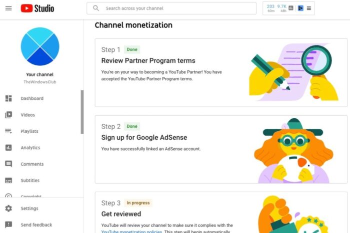 YouTube to Adsense Connect Process 3 