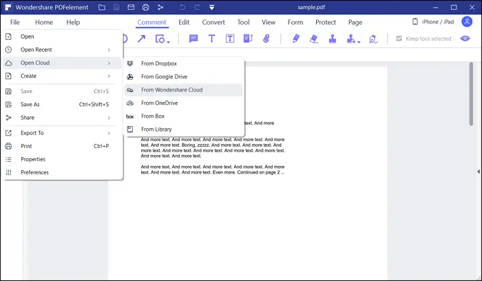 PDFElement Pro DC Cloud Integration