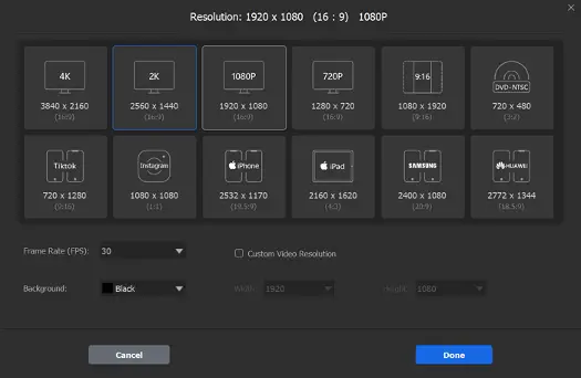 VideoProc Vlogger Review-resolution