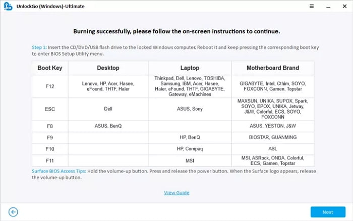 BIOS UEFI Keys