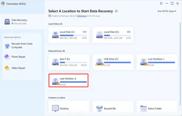 Tenorshare 4DDiG data recovery software