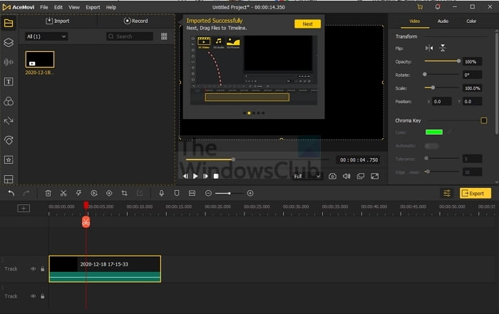 TunesKit AceMovie Video Editor Interface