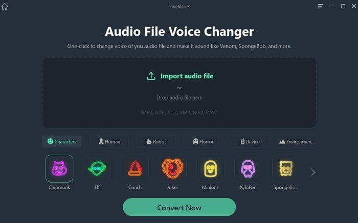 Finevoice audio file voice changer