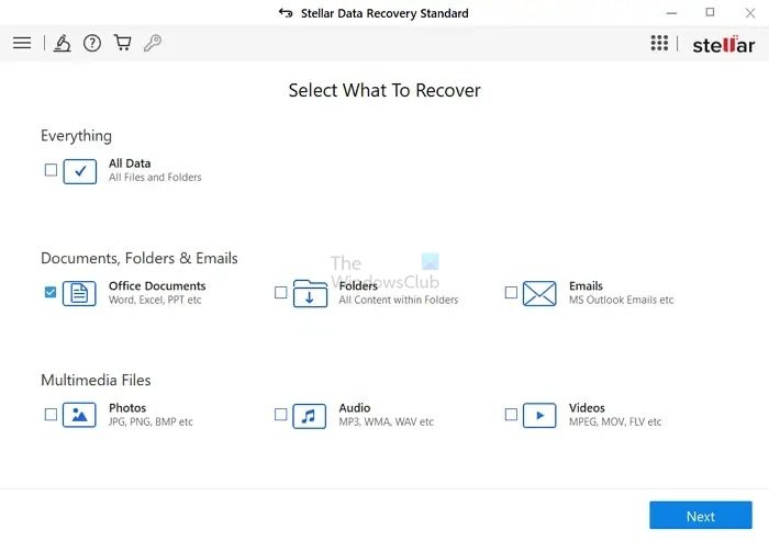 Open Stellar Data Recovery Select Drive