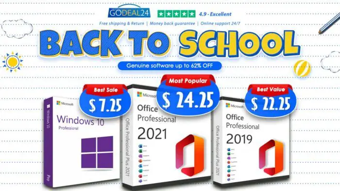 Oferta de regreso a clases de Godeal24 Oferta de Microsoft Windows 11 y Office