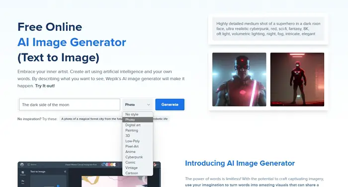 Wepik AI Image Generation