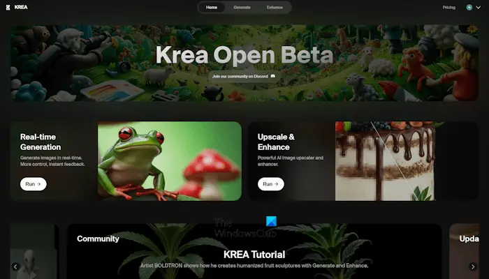 KREA real-time AI image generator