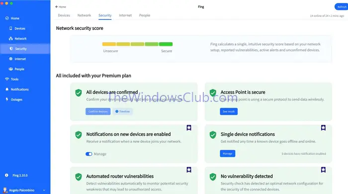 Home Network monitoring FING