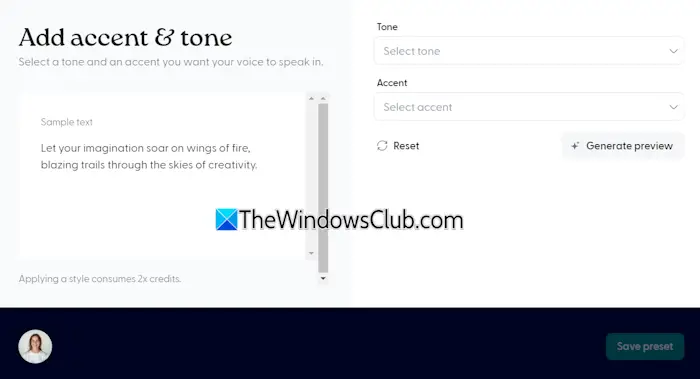 Tones and accents for AI voices