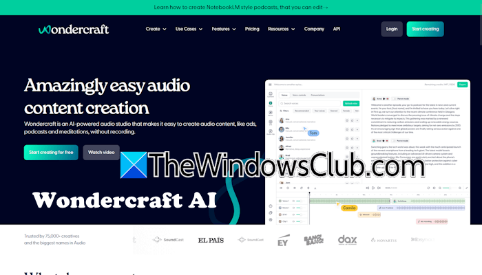 Инструмент для создания подкастов Wondercraft AI