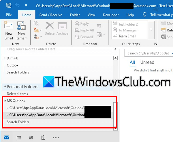Merged Mailboxes in Outlook