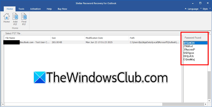Recover lost passwords Outlook