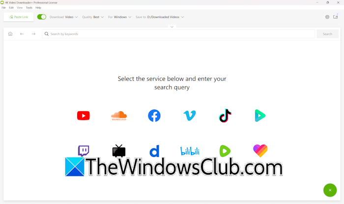 Search for videos to download
