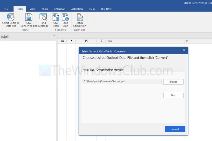Select existing profile or choose manually