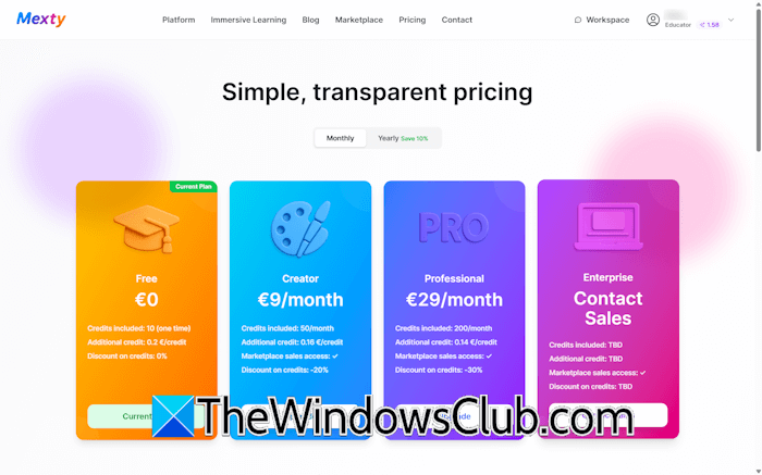 Mexty AI pricing plans Mexty AI pricing plans