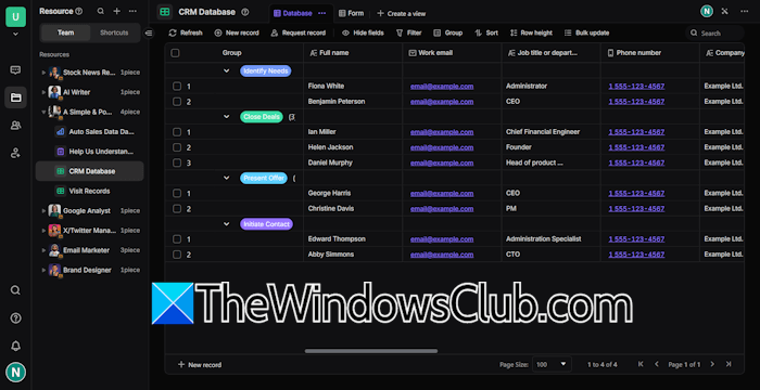 Bika AI CRM Database Bika AI CRM Database