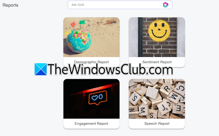 Vyrill AI reports section
