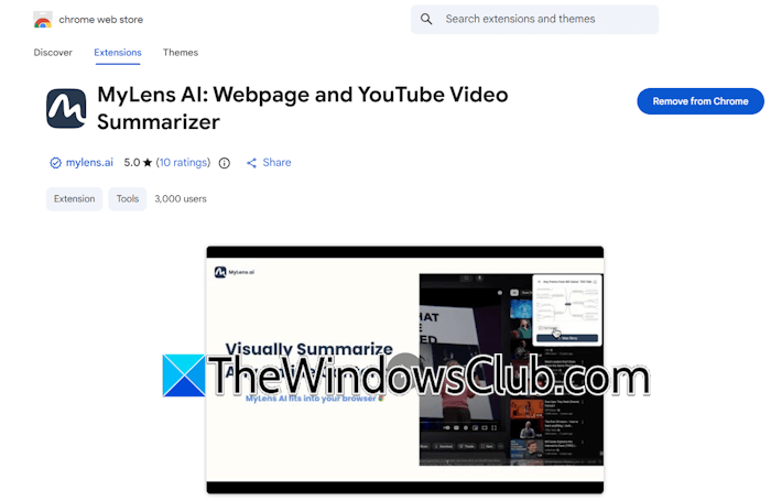 MyLens AI Chrome extension