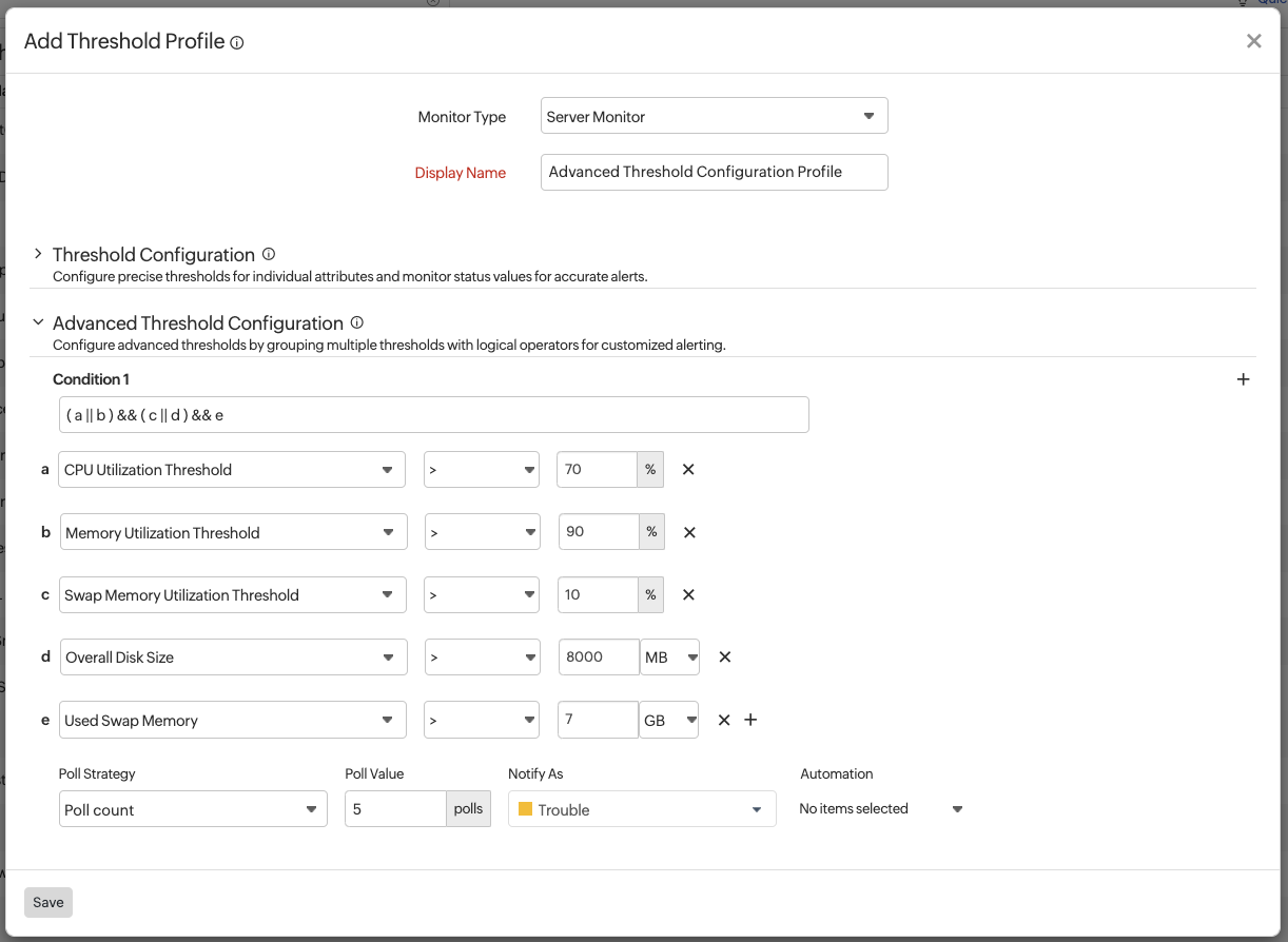Add Threshold Profile