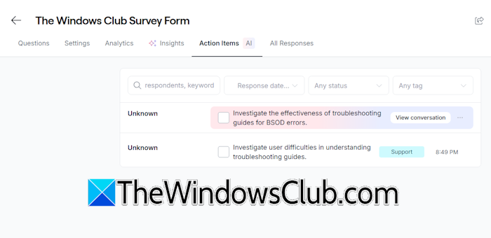 TheySaid AI action items and insights