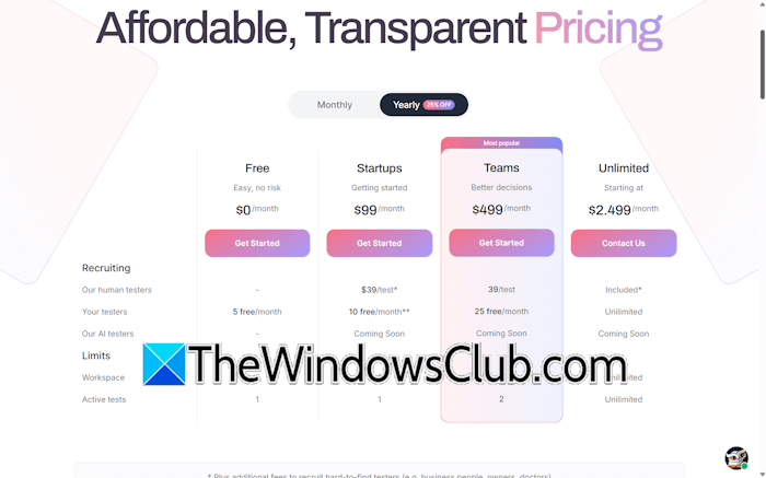 TheySaid AI pricing plans