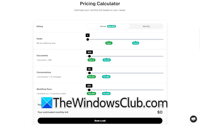 Needle app pricing calculator
