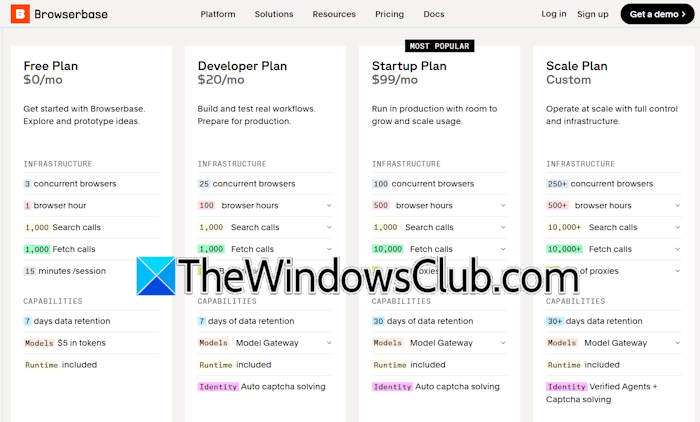 Browserbase pricing plans Browserbase pricing plans