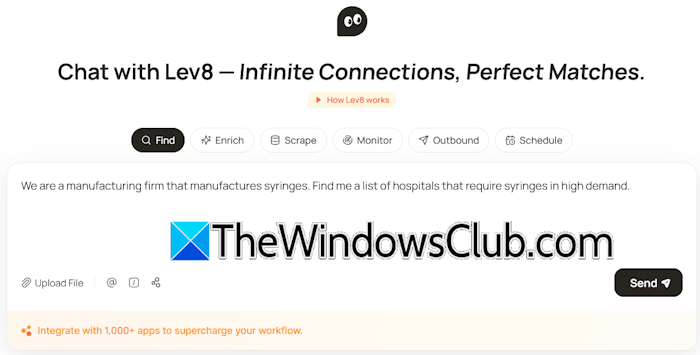 Lev8 Natural language lead prospecting