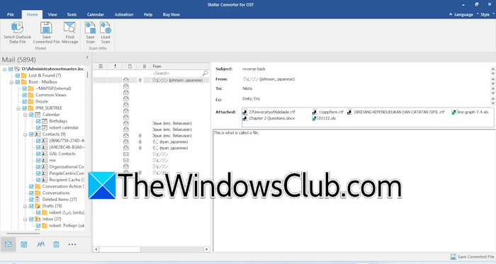 Stellar Converter for OST previewing mailbox items, including emails, folders, contacts, and calendar data before exporting to PST Stellar Converter for OST previewing mailbox items, including emails, folders, contacts, and calendar data before exporting to PST