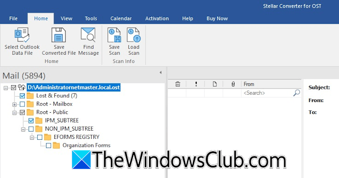 Stellar Converter for OST showing selective mailbox conversion by allowing users to choose specific folders for PST export Stellar Converter for OST showing selective mailbox conversion by allowing users to choose specific folders for PST export