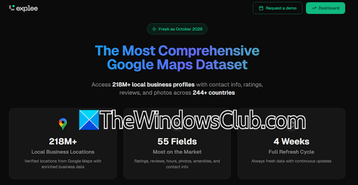 Explee Google Maps database Explee Google Maps database