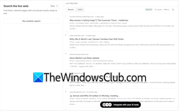 TinyFish Live Web Search